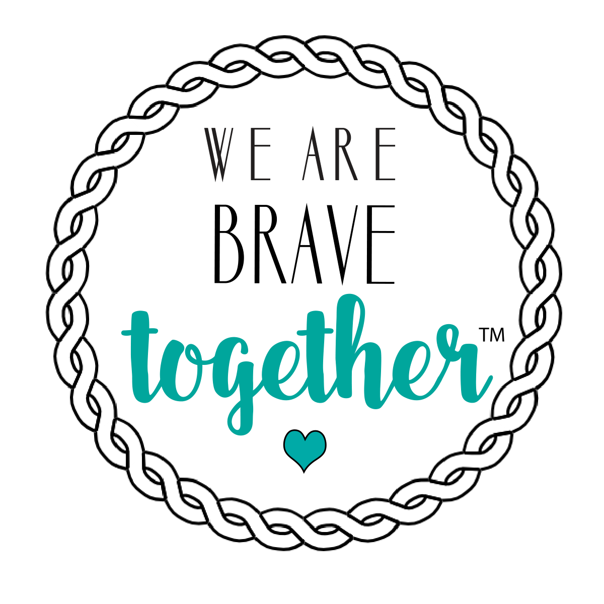 Inspirational quote about bravery and unity inside a decorative circular border.